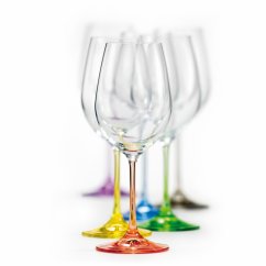 Sklenice na víno Viola Rainbow 350 ml, 6 ks (mix barev) 1