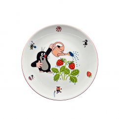 Dětský porcelánový talíř mělký Krtek a jahody, průměr 210 mm, THUN 1794, 1 ks 1
