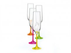 Sklenice na šampaňské Viola Neon 190 ml, 4 ks (mix barev) 1
