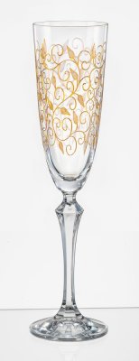 Sklenice na šampaňské Elisabeth Leaves Gold 200 ml, 6 ks 1