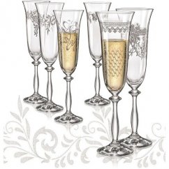Sklenice na šampaňské Angela Royal 190 ml, 6 ks (mix dekorů) 1