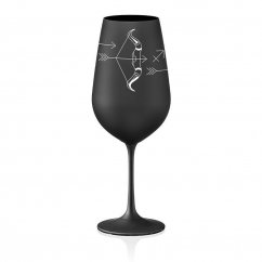 Sklenice na bílé i červené víno Viola 550 ml černá, znamení STŘELEC 1 ks