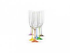 Sklenice na šampaňské Viola Rainbow 190 ml, 6 ks (mix barev) 1