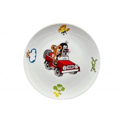 Dětský porcelánový talíř mělký Krtek v autíčku, průměr 210 mm, THUN 1794, 1 ks 1